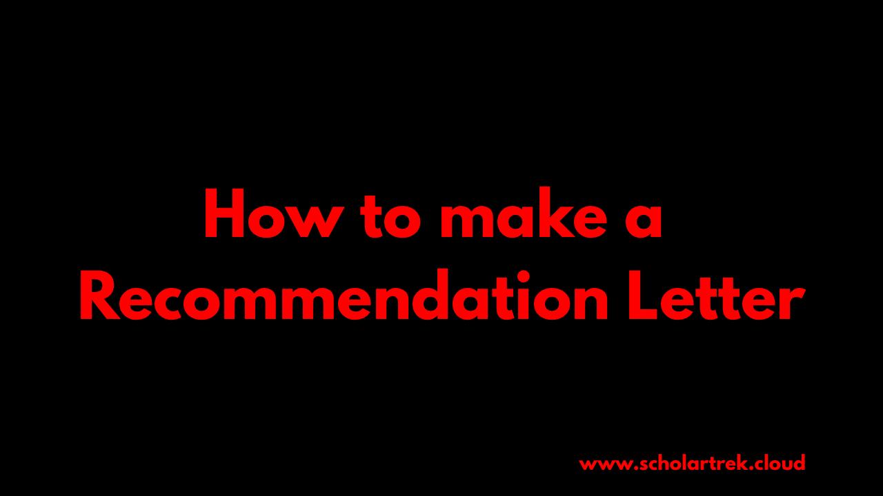 Recommendation Letter for a Scholarship