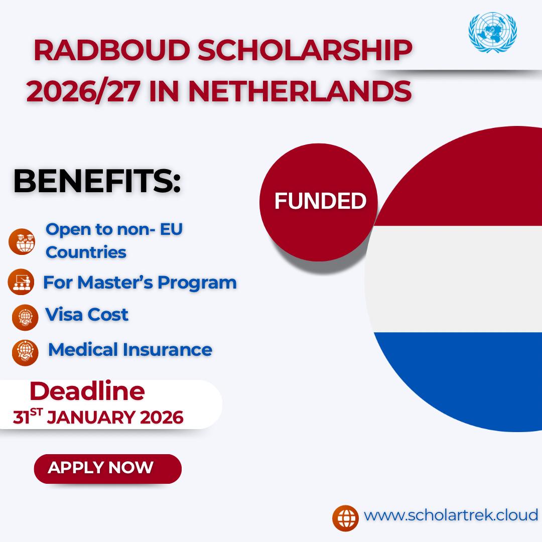 Radboud Scholarship 2026/27 in Netherlands