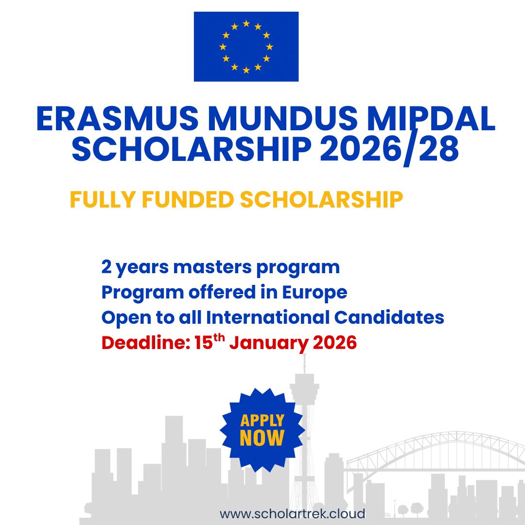 Erasmus Mundus MIPDaL Scholarship 2026/28